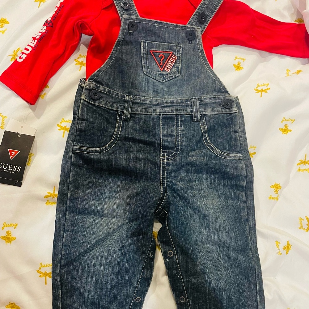 Guess White and Yellow Baby Outfit